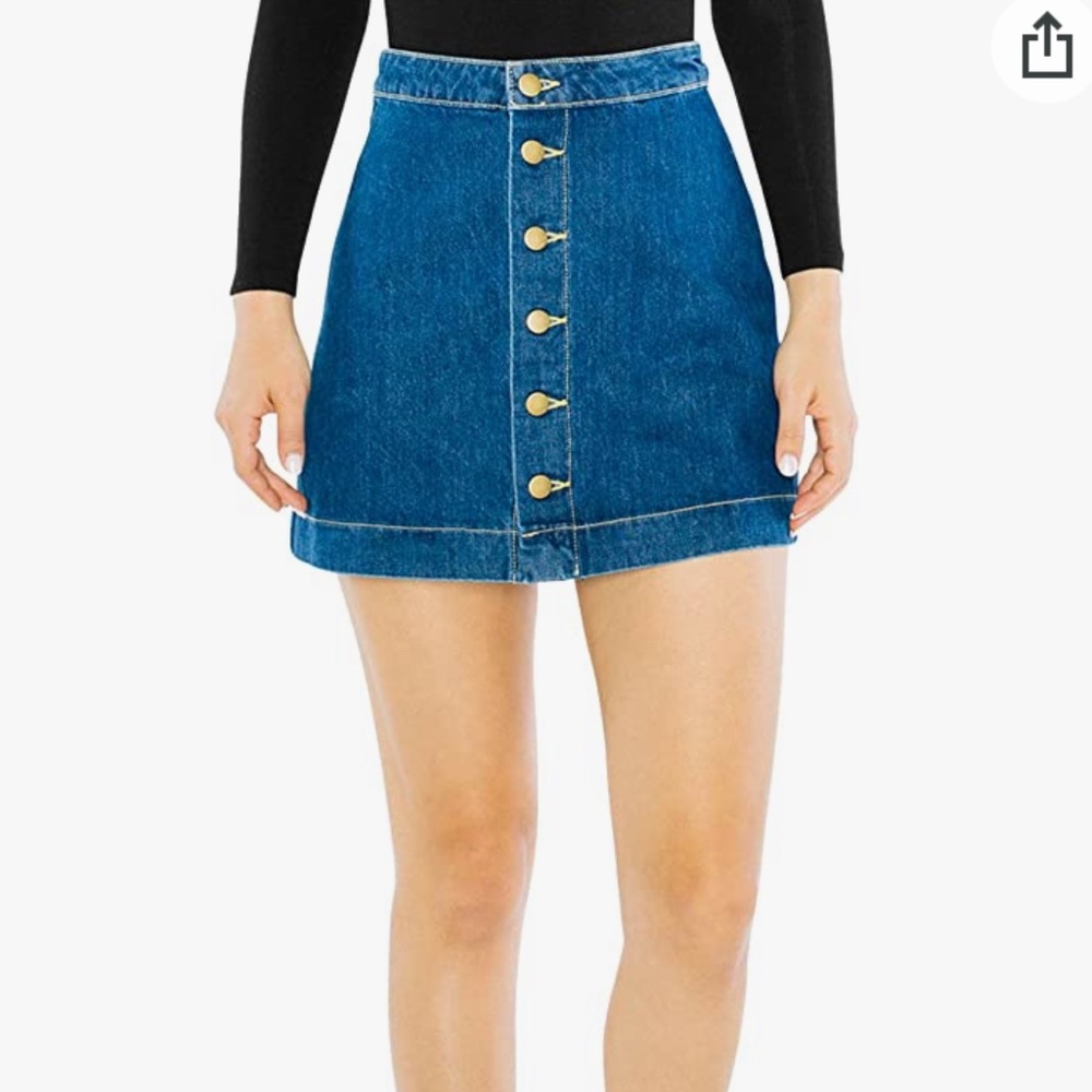 American Apparel button up denim mini skirt XS